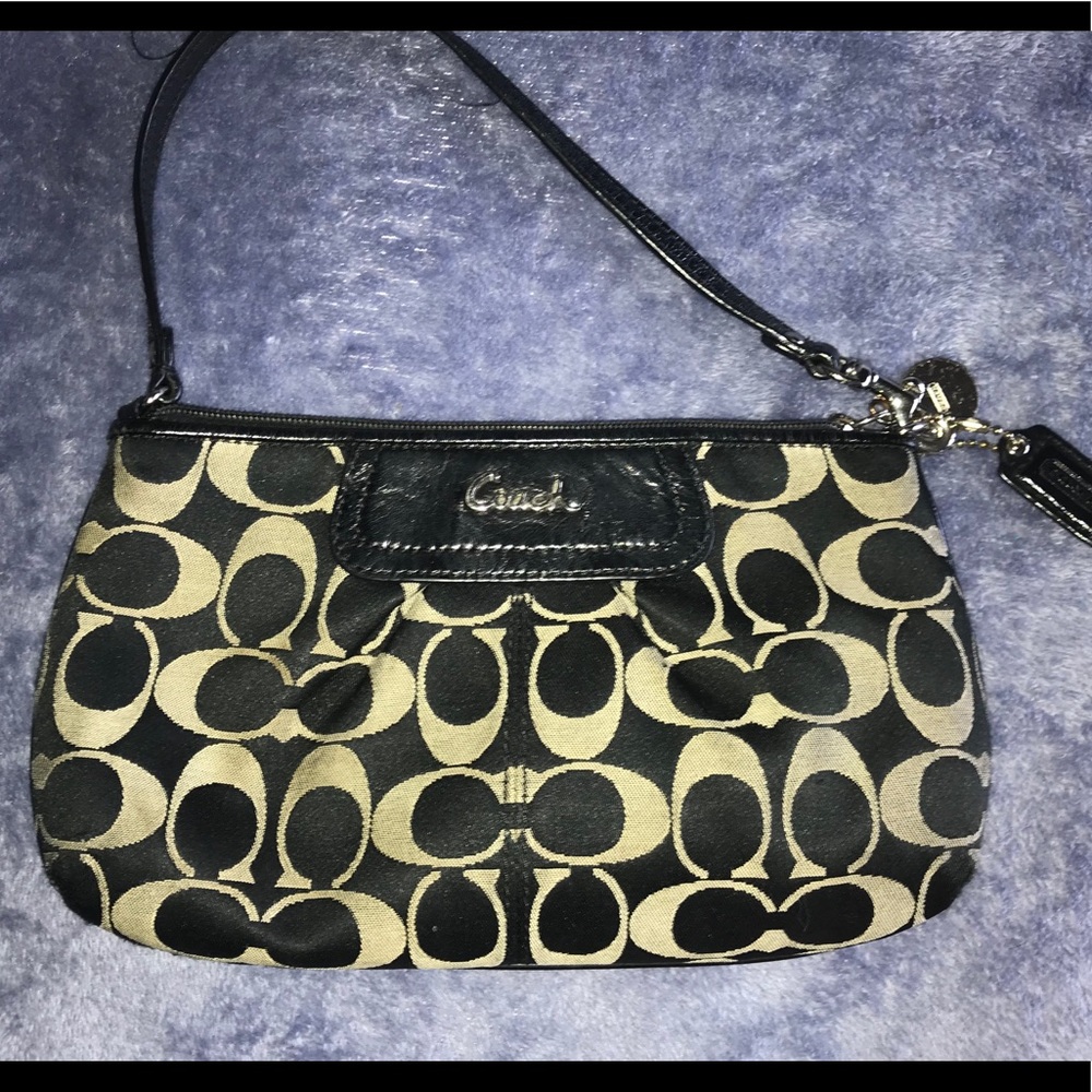 Classic canvas Coach wristlet